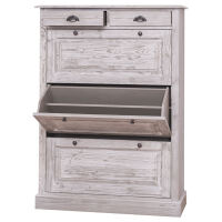 Schuhschrank drei Kippfcher in Landhausoptik shabby chic - antik look