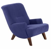 Sessel Brandford blau Veloursstoff unter Wohnraum > Sessel & Hocker