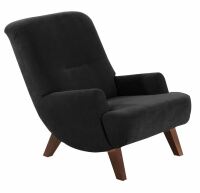 Sessel Brandford schwarz Veloursstoff