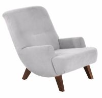 Sessel Brandford silber Veloursstoff