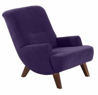 Sessel Brandford violett Veloursstoff