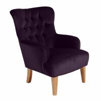 Sessel Brandon Samtvelours purple unter Wohnraum > Sessel & Hocker > Ohrensessel, Lesesessel