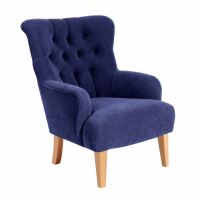 Sessel Brandon Veloursstoff blau