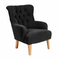 Sessel Brandon Veloursstoff schwarz unter Wohnraum > Sessel & Hocker > Ohrensessel, Lesesessel