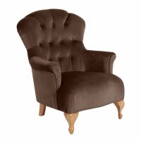 Sessel Camilla Samtvelours braun