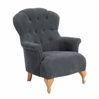 Sessel Camilla Veloursstoff anthrazit