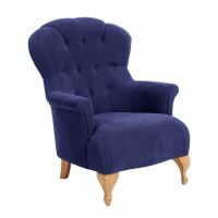 Sessel Camilla Veloursstoff blau