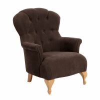 Sessel Camilla Veloursstoff braun