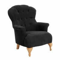 Sessel Camilla Veloursstoff schwarz