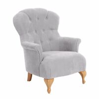 Sessel Camilla Veloursstoff silber