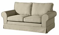 Sofa Hillary (2-Sitzer)- inkl- Zierkissen Flachgewebe (Leinenoptik) beige