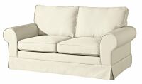 Sofa Hillary (2-Sitzer)- inkl- Zierkissen Flachgewebe (Leinenoptik) creme