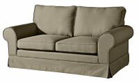 Sofa Hillary (2-Sitzer)- inkl- Zierkissen Flachgewebe (Leinenoptik) sahara