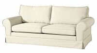 Sofa Hillary (3-Sitzer- 2-geteilt )- inkl- Zierkissen Flachgewebe (Leinenoptik) creme