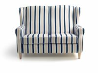 Sofa Lorris- 2-Sitzer Flachgewebe blau