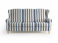 Sofa Lorris- 3-Sitzer Flachgewebe blau