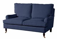 Sofa Passion- 2-Sitzer Flachgewebe (Leinenoptik) dunkelblau