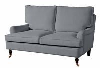 Sofa Passion- 2-Sitzer Flachgewebe (Leinenoptik) grau