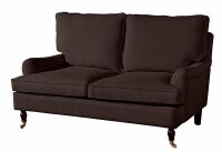 Sofa Passion- 2-Sitzer Flachgewebe (Leinenoptik) schoko