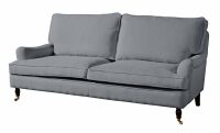 Sofa Passion- 3-Sitzer (2-geteilt) Flachgewebe (Leinenoptik) grau