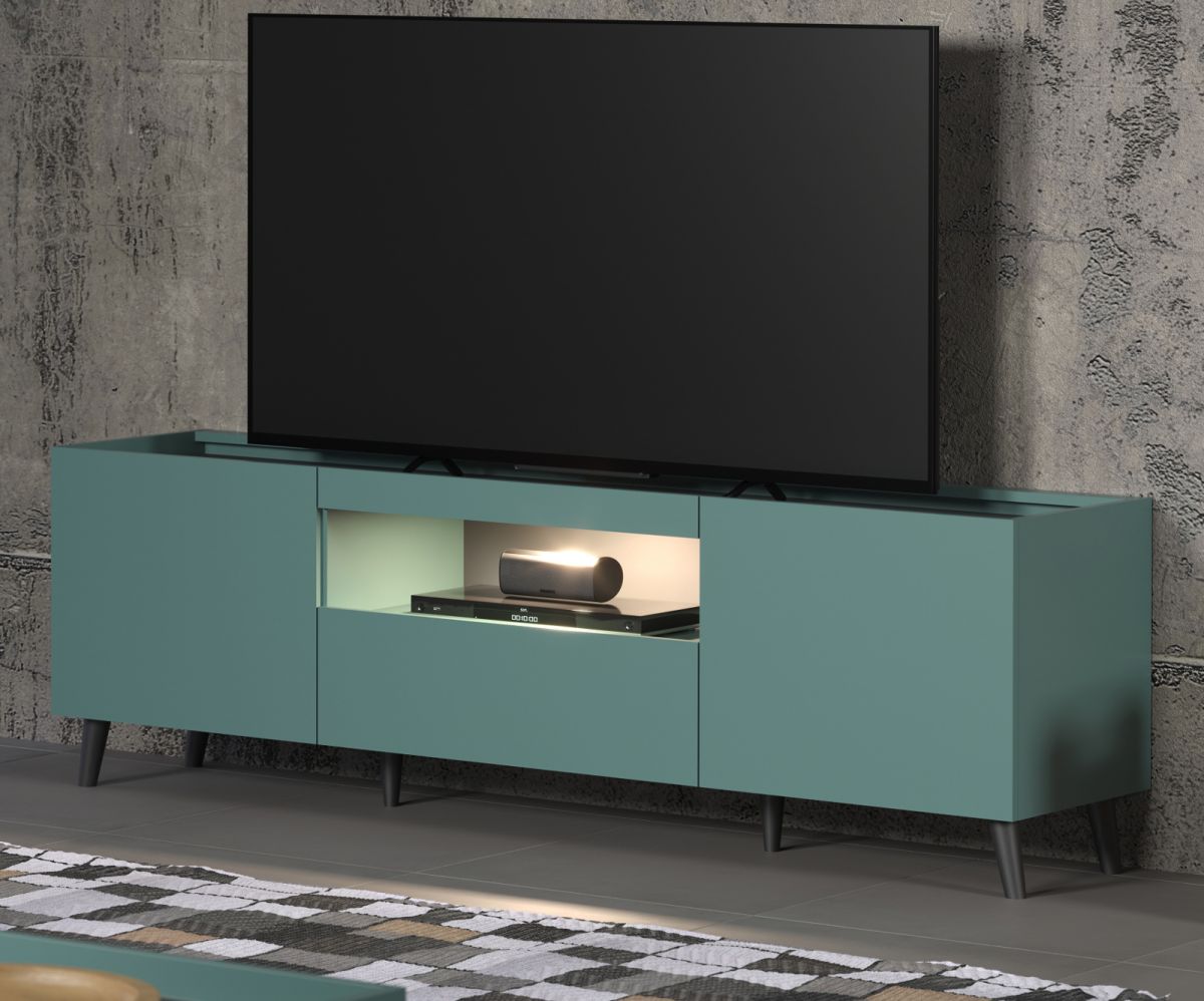 TV-Lowboard Melton in dusk blue und grau TV Unterteil 181 x 60 cm