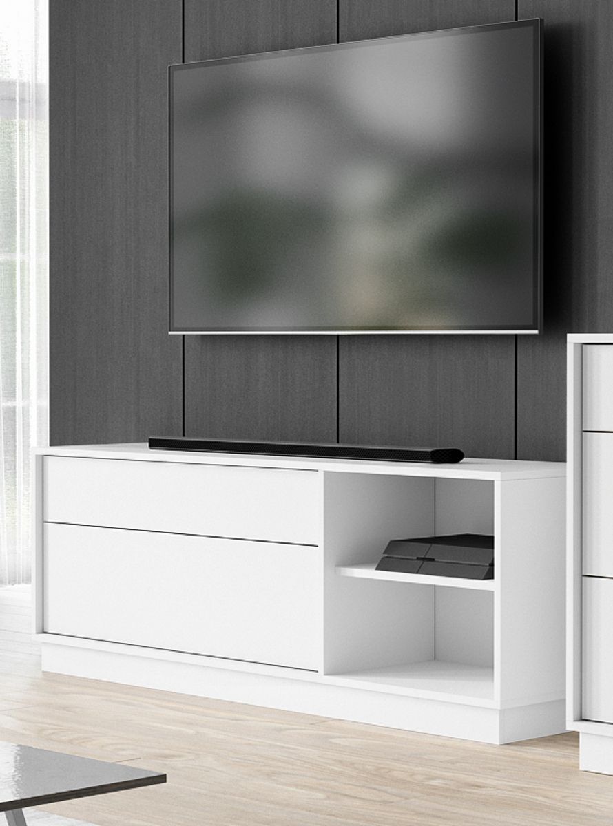 TV-Lowboard Stream in weiss TV Unterteil 136 x 52 cm unter Wohnzimmer > TV-Möbel und Medienmöbel > TV Lowboard weiß