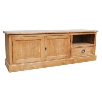 TV-Sideboard Hamburg mit Landhausoptik - Eichenplatte natur (unlackiert)