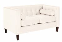 Vintage 2-Sitzer Sofa Jeronimo Samtvelours creme