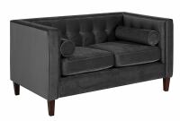 Vintage 2-Sitzer Sofa Jeronimo Samtvelours schwarz unter Wohnraum > Sofas & Couches