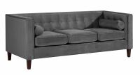 Vintage 3-Sitzer Sofa Jeronimo Samtvelours anthrazit