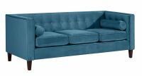 Vintage 3-Sitzer Sofa Jeronimo Samtvelours petrol