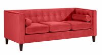 Vintage 3-Sitzer Sofa Jeronimo Samtvelours rot