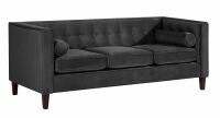Vintage 3-Sitzer Sofa Jeronimo Samtvelours schwarz