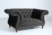 Vintage Sessel Ivette Samtvelours schwarz