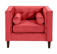 Vintage Sessel Jeronimo Samtvelours rot unter Wohnraum > Sessel & Hocker