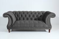 Vintage Sofa Ivette - 2-Sitzer Samtvelours anthrazit