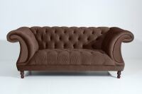 Vintage Sofa Ivette - 2-Sitzer Samtvelours braun