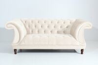 Vintage Sofa Ivette - 2-Sitzer Samtvelours creme unter Wohnraum > Sofas & Couches > Einzelsofas