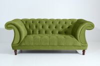 Vintage Sofa Ivette - 2-Sitzer Samtvelours oliv