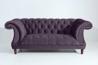 Vintage Sofa Ivette - 2-Sitzer Samtvelours purple unter Wohnraum > Sofas & Couches > Einzelsofas
