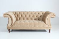 Vintage Sofa Ivette - 2-Sitzer Samtvelours sand unter Wohnraum > Sofas & Couches > Einzelsofas