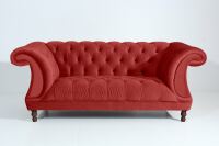 Vintage Sofa Ivette - 2-Sitzer Samtvelours ziegel