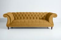 Vintage-Sofa Ivette - 3-Sitzer Samtvelours mais