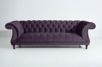 Vintage-Sofa Ivette - 3-Sitzer Samtvelours purple
