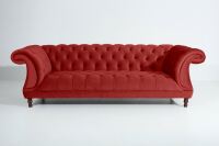 Vintage-Sofa Ivette - 3-Sitzer Samtvelours ziegel unter Wohnraum > Sofas & Couches > Einzelsofas