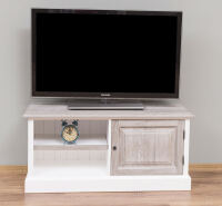 Vintage TV-Lowboard Oxford weiss Massivholz unter Wohnraum > TV-Sideboards